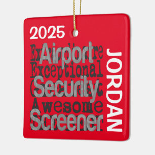Luchthavenbeveiligingsonderzoeker Extraordinaire C Keramisch Ornament