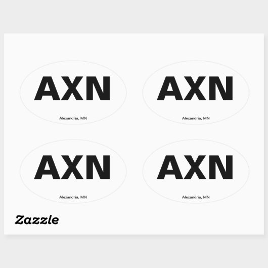 Luchthavencode - Alexandrië, Minnesota Ovale Sticker (Vel)