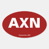 Luchthavencode - Alexandrië, Minnesota Ovale Sticker (Voorkant)