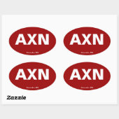 Luchthavencode - Alexandrië, Minnesota Ovale Sticker (Vel)