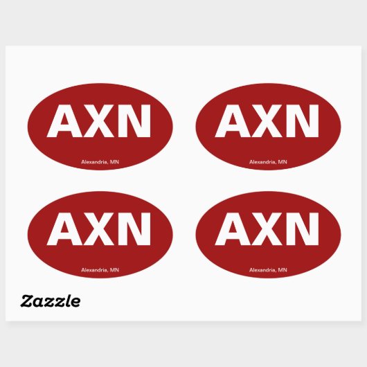 Luchthavencode - Alexandrië, Minnesota Ovale Sticker (Vel)