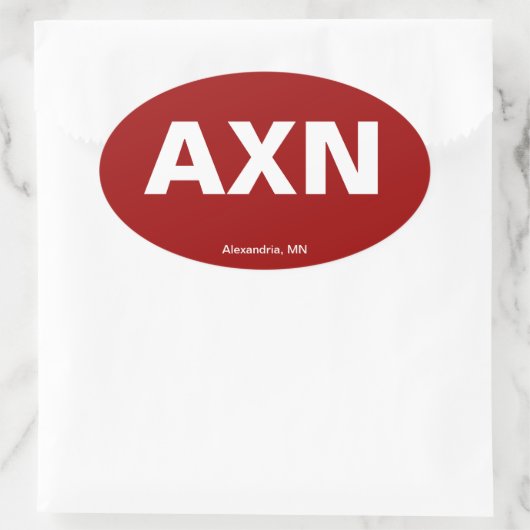 Luchthavencode - Alexandrië, Minnesota Ovale Sticker (Tas)