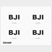 Luchthavencode - Bemidji, Minnesota Ovale Sticker (Vel)