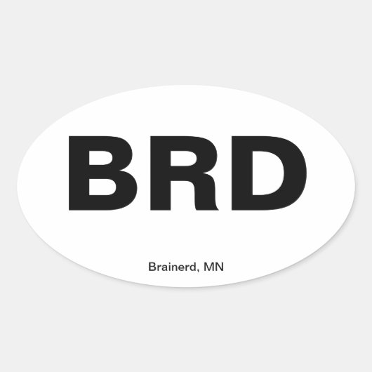 Luchthavencode - Brainerd, Minnesota Ovale Sticker (Voorkant)
