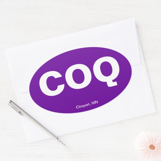 Luchthavencode - Cloquet, Minnesota Ovale Sticker (Envelop)