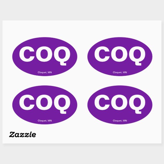 Luchthavencode - Cloquet, Minnesota Ovale Sticker (Vel)