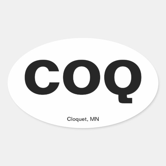 Luchthavencode - Cloquet, Minnesota Ovale Sticker (Voorkant)
