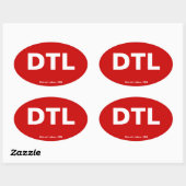 Luchthavencode - Detroit-meren, Minnesota Ovale Sticker (Vel)