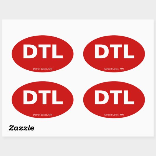 Luchthavencode - Detroit-meren, Minnesota Ovale Sticker (Vel)