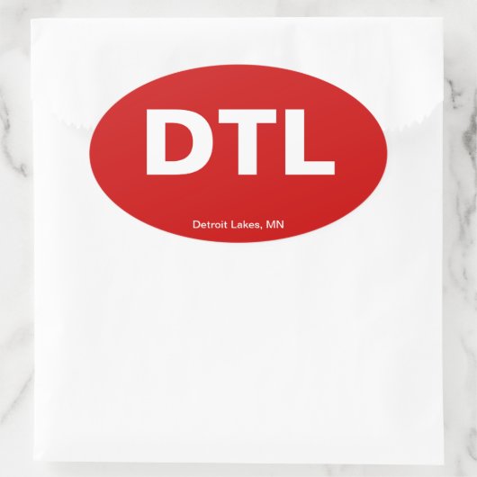 Luchthavencode - Detroit-meren, Minnesota Ovale Sticker (Tas)