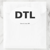 Luchthavencode - Detroit-meren, Minnesota Ovale Sticker (Tas)
