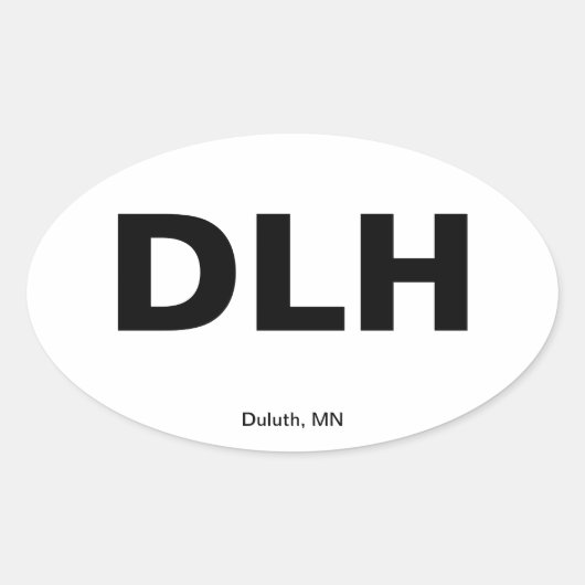 Luchthavencode - Duluth, Minnesota Ovale Sticker (Voorkant)