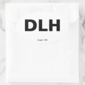 Luchthavencode - Duluth, Minnesota Ovale Sticker (Tas)
