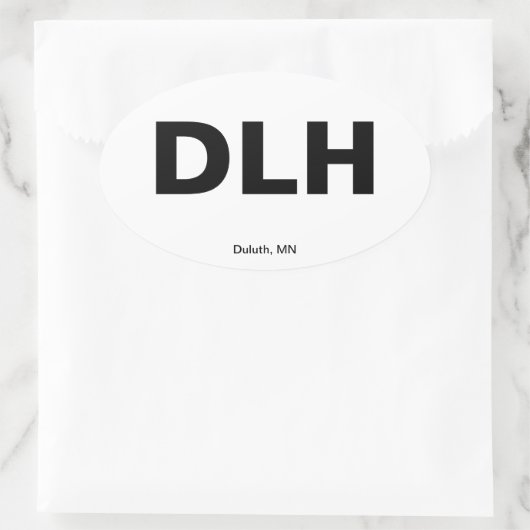 Luchthavencode - Duluth, Minnesota Ovale Sticker (Tas)