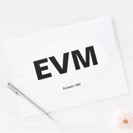 Luchthavencode - Eveleth, Minnesota Ovale Sticker (Envelop)