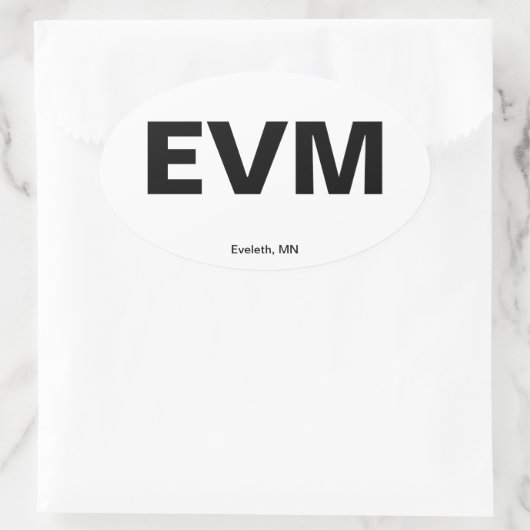 Luchthavencode - Eveleth, Minnesota Ovale Sticker (Tas)