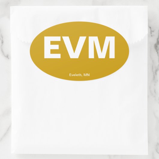 Luchthavencode - Eveleth, Minnesota Ovale Sticker (Tas)