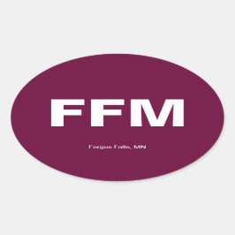 Luchthavencode — Fergus-Herfsten, Minnesota Ovale Sticker