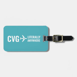 Luchthavencode Funny gaat letterlijk overal blauw Bagagelabel