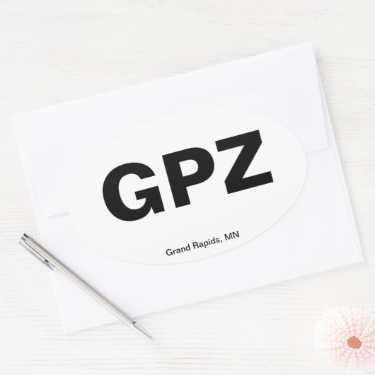 Luchthavencode - Grand Rapids, Minnesota Ovale Sticker (Envelop)