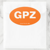 Luchthavencode - Grand Rapids, Minnesota Ovale Sticker (Tas)