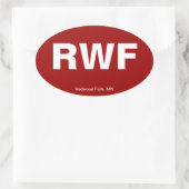 Luchthavencode - Herfsten van roodhout, Minnesota Ovale Sticker (Tas)