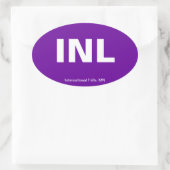 Luchthavencode - Internationale Herfsten, Minnesot Ovale Sticker (Tas)