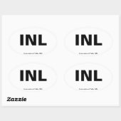 Luchthavencode - Internationale Herfsten, Minnesot Ovale Sticker (Vel)