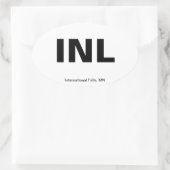 Luchthavencode - Internationale Herfsten, Minnesot Ovale Sticker (Tas)