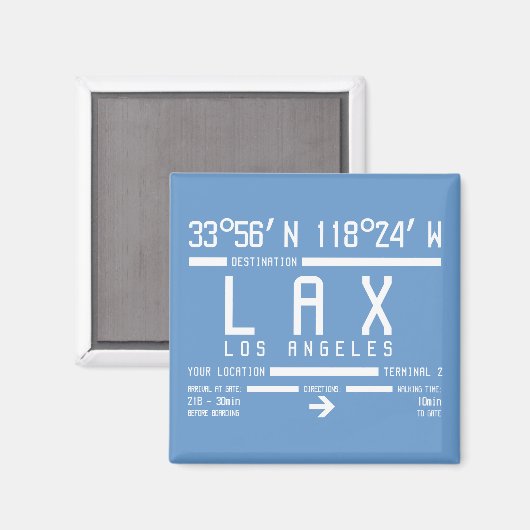 Luchthavencode Los Angeles Magneet (Voorkant / Achterkant)