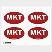 Luchthavencode - Mankato, Minnesota Ovale Sticker (Vel)