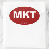 Luchthavencode - Mankato, Minnesota Ovale Sticker (Tas)