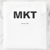 Luchthavencode - Mankato, Minnesota Ovale Sticker (Tas)