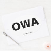 Luchthavencode - Owatonna, Minnesota Ovale Sticker (Envelop)
