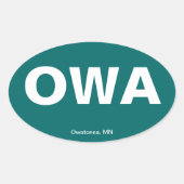 Luchthavencode - Owatonna, Minnesota Ovale Sticker (Voorkant)