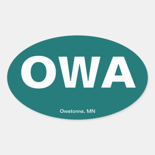 Luchthavencode - Owatonna, Minnesota Ovale Sticker (Voorkant)