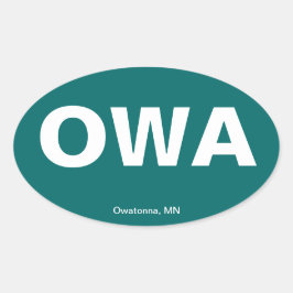 Luchthavencode - Owatonna, Minnesota Ovale Sticker