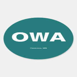Luchthavencode - Owatonna, Minnesota Ovale Sticker