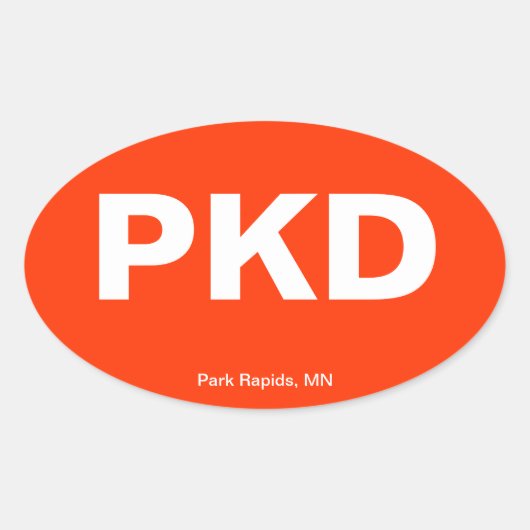 Luchthavencode - Park Rapids, Minnesota Ovale Sticker (Voorkant)