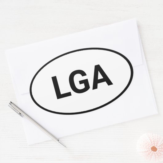 Luchthavencode personaliseren ovale sticker (Envelop)