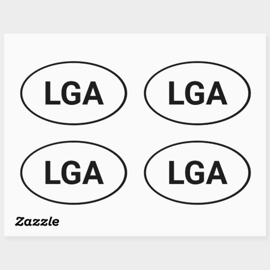 Luchthavencode personaliseren ovale sticker (Vel)