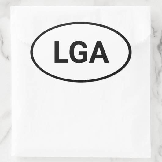 Luchthavencode personaliseren ovale sticker (Tas)