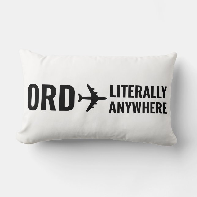 Luchthavencode reisvakantie Lover Black White Kussen (Voorkant)