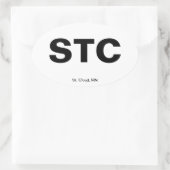 Luchthavencode - St. Cloud, Minnesota Ovale Sticker (Tas)