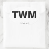 Luchthavencode - Twee Harbors, Minnesota Ovale Sticker (Tas)