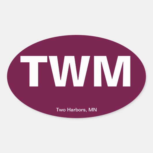 Luchthavencode - Twee Harbors, Minnesota Ovale Sticker (Voorkant)