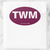 Luchthavencode - Twee Harbors, Minnesota Ovale Sticker (Tas)