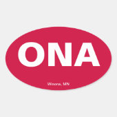 Luchthavencode - Winona Minnesota Ovale Sticker (Voorkant)