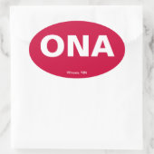 Luchthavencode - Winona Minnesota Ovale Sticker (Tas)