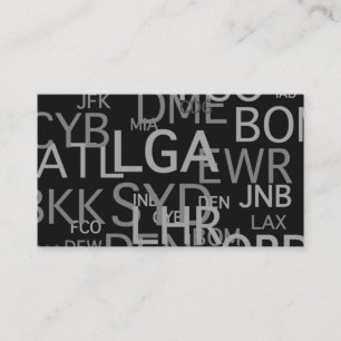 Luchthavencodes voor reisprofessionals visitekaartje